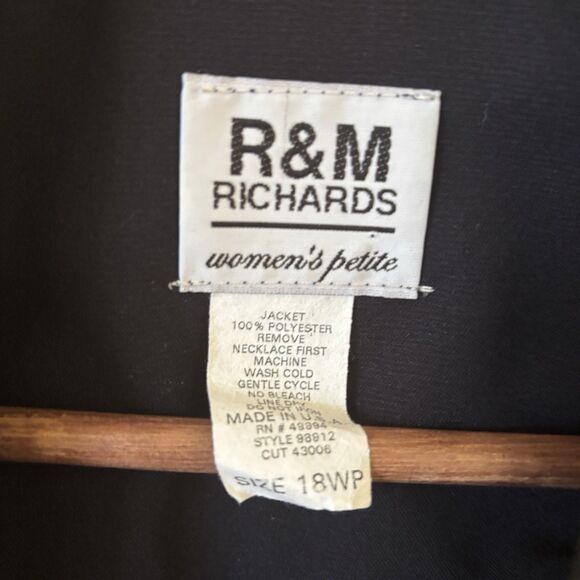 Vintage R&M Richards Women Blouse Cardigan Duo Necklace 18WP Floral Quiet Luxury - Picture 4 of 13